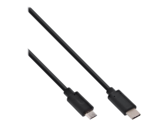 InLine USB 2.0 Kabel - USB-C Stecker an Micro-B - schwarz - 05m