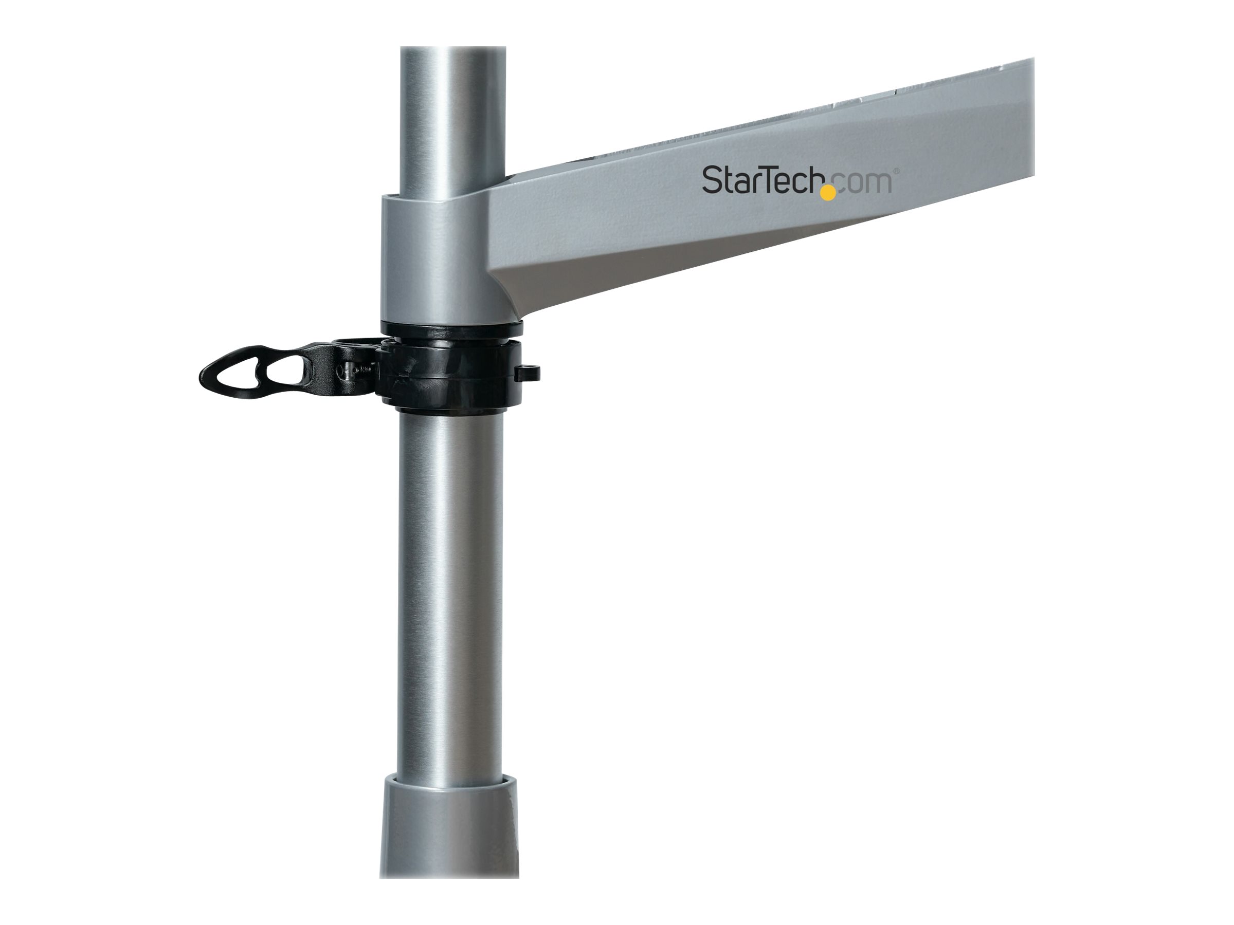 StarTech.com Desk Mount Monitor Arm VESA or Apple iMacThunderbolt Display up to 14kg Articulating Height Adjustable Single Desktop Monitor Pole Mount Desk Clamp or Grommet Silver - Small Footprint Design (ARMPIVOTB2)