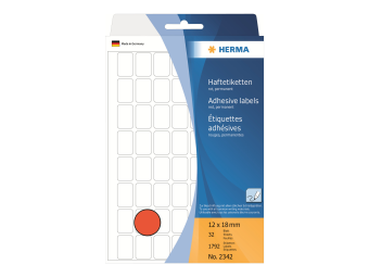 HERMA Permanenter Klebstoff - Rot - 12 x 18 mm 1792 Etikett(en) (32 Bogen x 56)