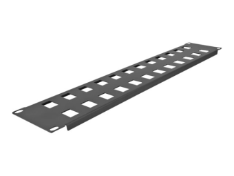 Delock Patchpanel (Blindblech) - Snap-In Montage - Rack montierbar - Schwarz - 2U - 48.3 cm (19)