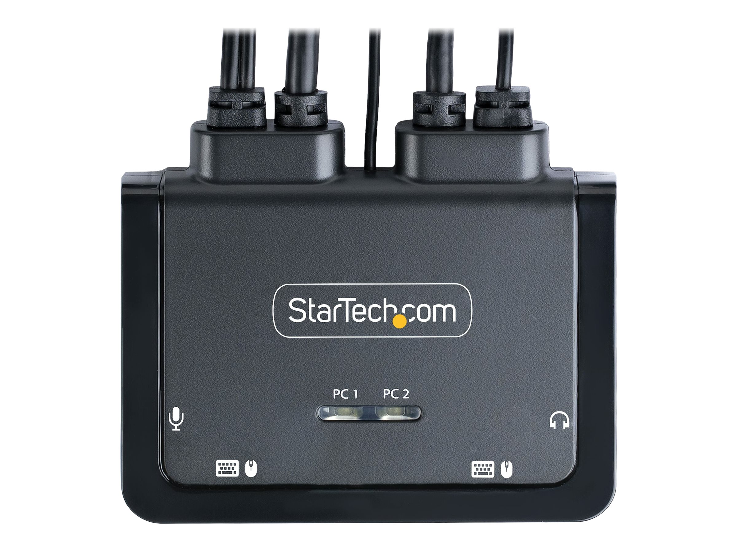 StarTech.com 2-Port Hybrid USB-C HDMI Cable KVM Switch 4K 60Hz Compact KVM with 6ft1.8m USB-AHDMIAudio & 4ft1.2m USB-C Integrated Host Cables Bus Powered - Remote Push ButtonHotkey Switching (C2-H46-UAC-CBL-KVM)