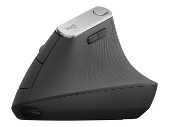 Logitech MX Vertical - Vertikale Maus - ergonomisch - optisch - 6 Tasten - kabellos kabelgebunden - Bluetooth 2.4 GHz - kabelloser Empfänger (USB)