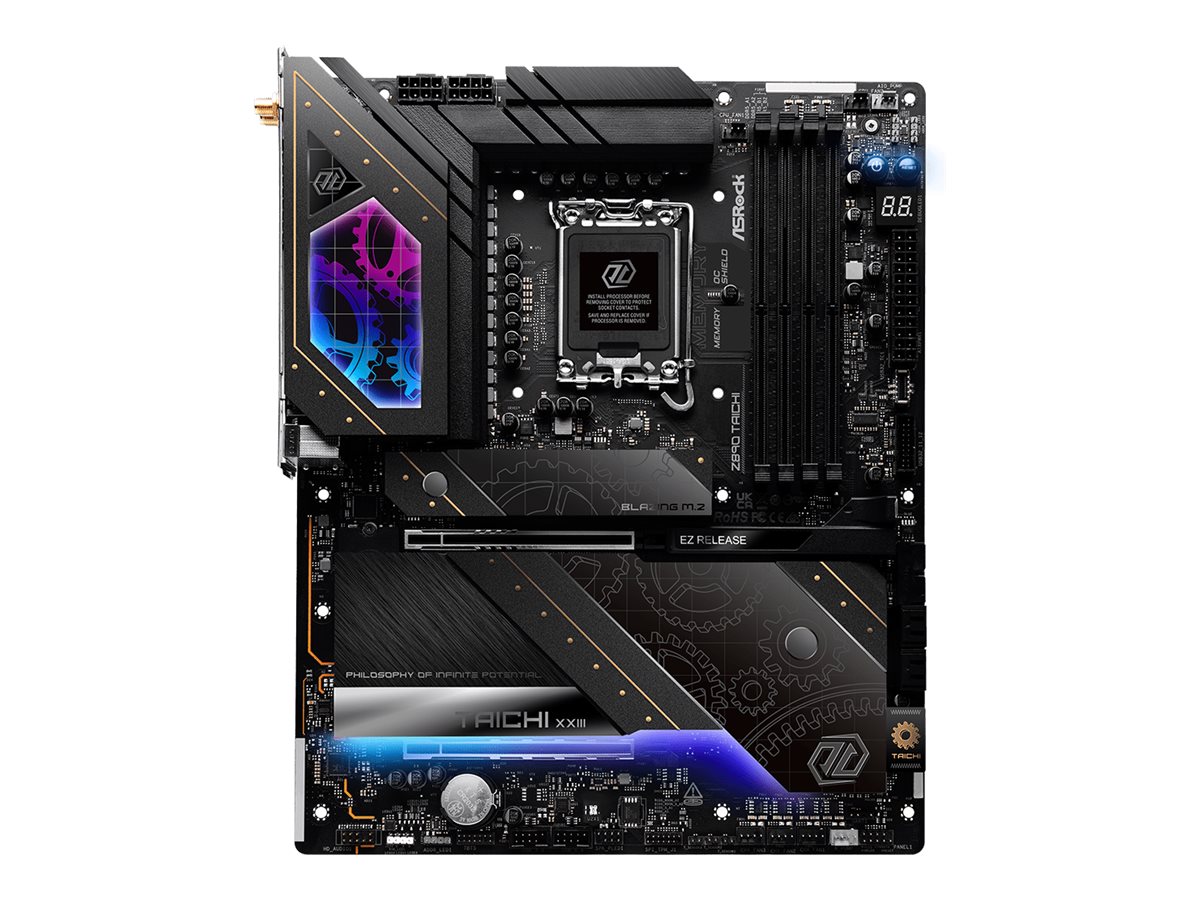 ASRock Z890 TAICHI - Motherboard - ATX - LGA1851-Sockel - Z890 Chipsatz - USB4 USB-C 3.2 Gen 2x2 USB 3.2 Gen 2 USB 3.2 Gen 1 - 5 Gigabit Ethernet Wi-Fi 7 Bluetooth - Onboard-Grafik (CPU erforderlich)