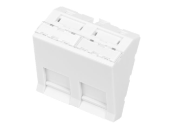 DIGITUS Frontplatte 2-Port 45 x 45 mm abgewinkelt für Rahmen DN-93802-5-SH