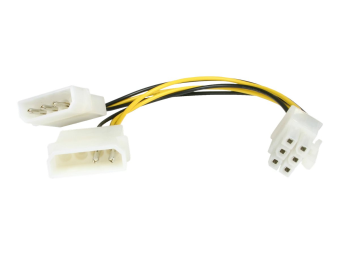 StarTech.com 12cm LP4 Molex auf 6pin PCI Express Stromkabel - Molex  PCIe Grafikkarten Stromkabel - Netzteil - interne Stromversorgung 4-polig (M)