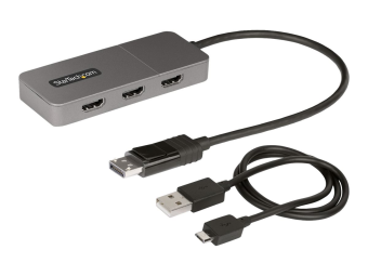 StarTech.com 3-Port MST Hub DisplayPort to Triple HDMI Monitors 4K 60Hz DP 1.4 Multi-Monitor Video Adapter with 1ft (30cm)