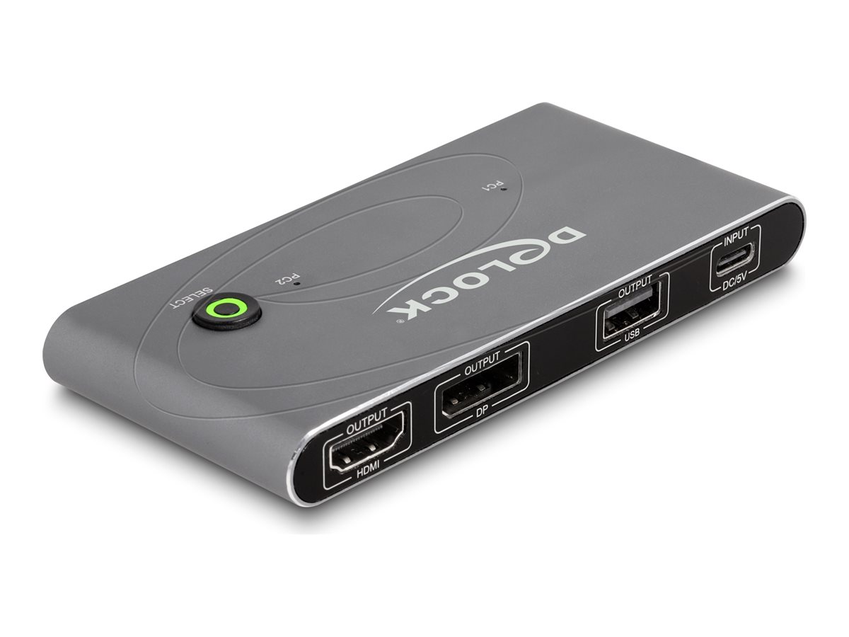 Delock KVM-Audio-USB-Switch - HDMI and DisplayPort 8K MST with USB 2.0