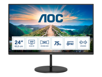 AOC Q24V4EA - LED-Monitor - 61 cm (24) - 2560 x 1440 QHD @ 75 Hz