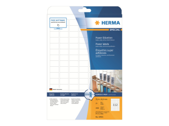 HERMA Special - Papier - matt - extra stark selbstklebend - weiß - 25.4 x 16.9 mm 2800 Etikett(en) (25 Bogen x 112)