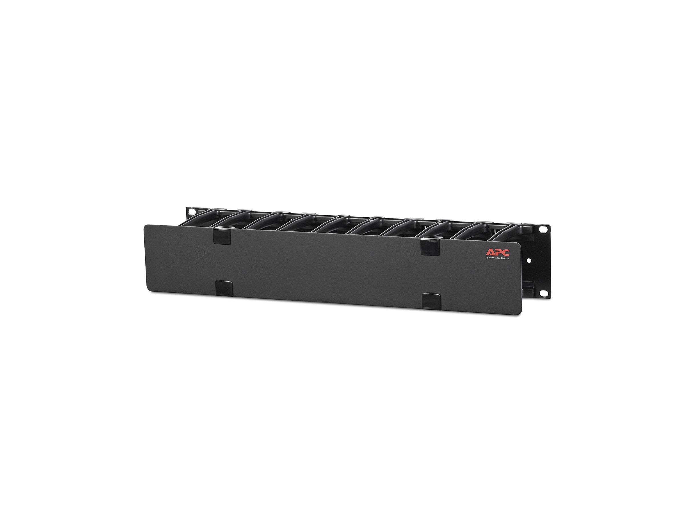 APC Horizontal Cable Manager Single-Sided with Cover - Rack - Kabelführungssatz - Schwarz - 2U - 48.3 cm (19)