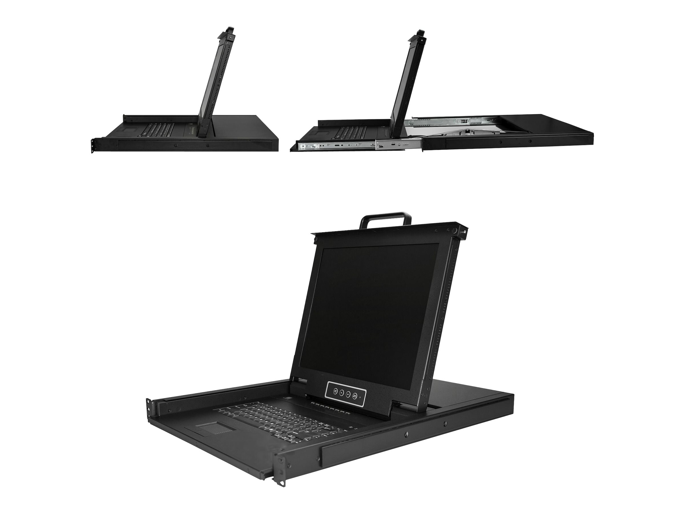 StarTech.com 8 Port Rack KVM Konsole mit 18 m Kabeln - US Tastatur(QWERTY) Integrierter KVM Switch mit 17 LCD Monitor - 1HE LCD KVM Konsole - OSD KVM - 50.000 MTBF - USB + VGA(RKCONS1708K) - KVM-Konsole mit KVM-Switch - 8 Anschlüsse - USB - 43.2 cm (17