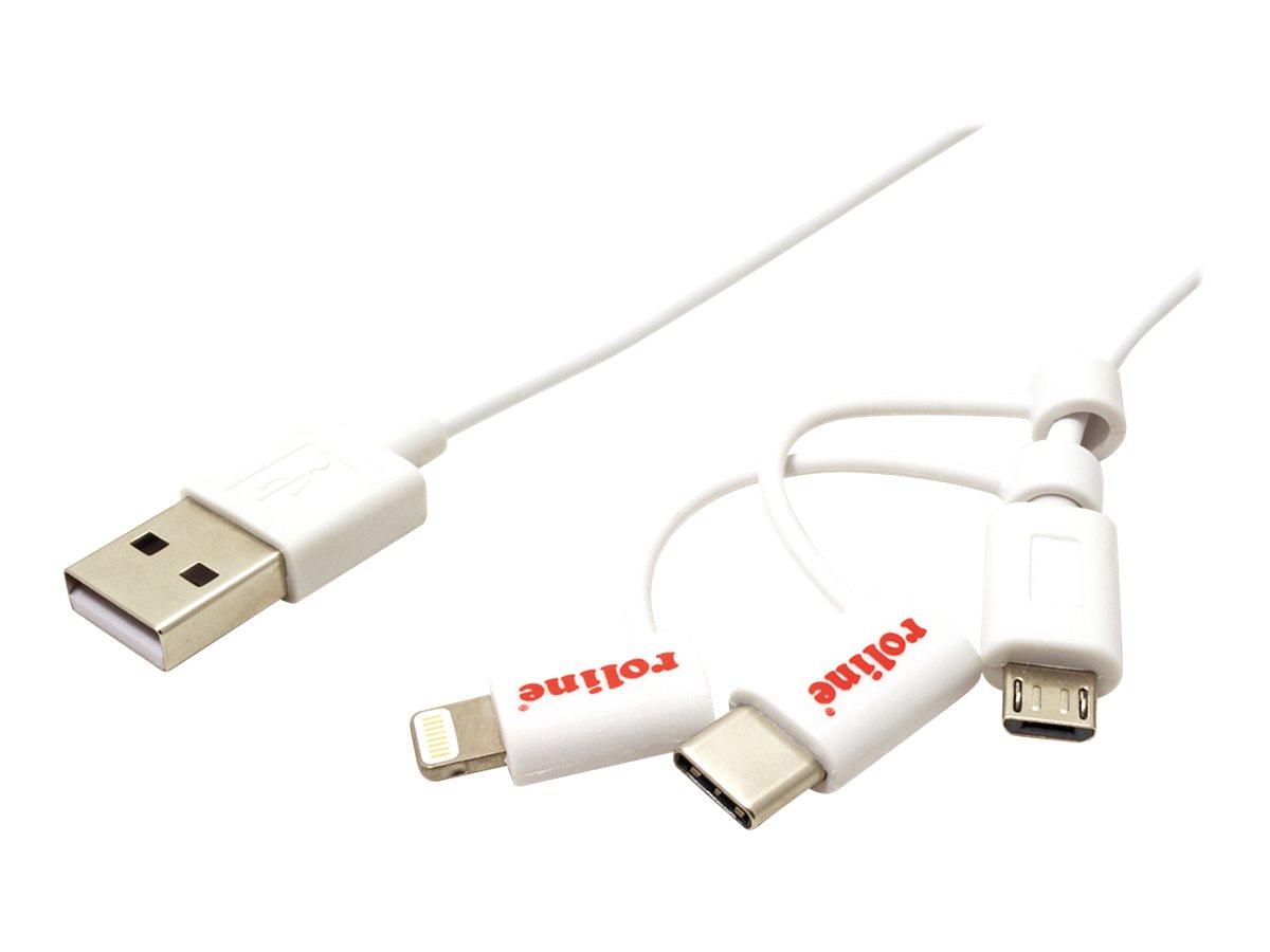 ROLINE USB-Kabel - USB (M) zu LightningMicro-USB Type BUSB-C (M)