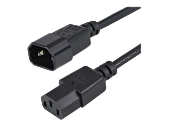 StarTech.com 1 m Stromkabel Verlängerung C14 auf C13 10A 125V 18AWG Stromkabel Verlängerung für Computer IEC-320-C14 auf IEC-320-C13 AC Netzteil Stromkabel Verlängerung UL gelistet (PXT1001M)