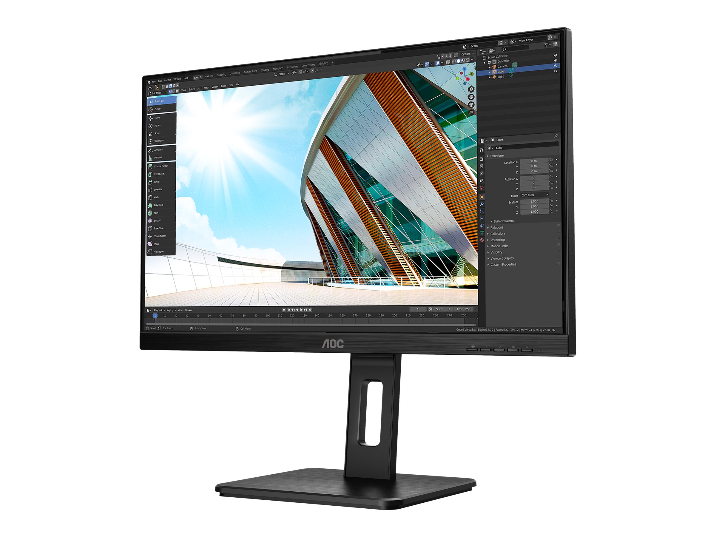 AOC 24P2Q - LED-Monitor - 61 cm (24) (23.8 sichtbar) - 1920 x 1080 Full HD (1080p)