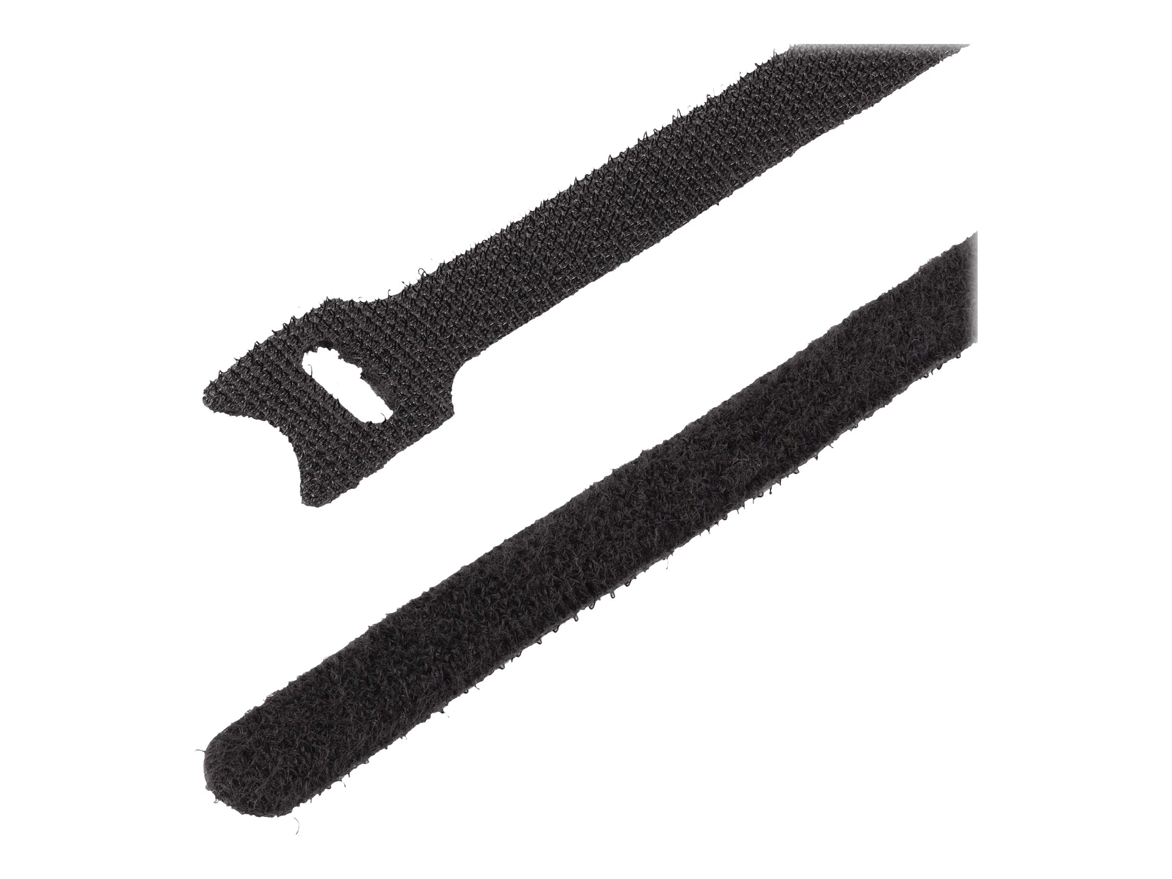 StarTech.com 6in Hook and Loop Cable Ties 50 Pack Black Reusable Cable Straps Adjustable and Flexible Cord Organizer TieWraps for Professional Cable Management - Wire Loop Ties (B506I-HOOK-LOOP-TIES)