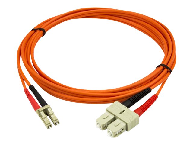 StarTech.com 2m Fiber Optic Cable - Multimode Duplex 50125 - LSZH - LCSC - OM2 - LC to SC Fiber Patch Cable - Netzwerkkabel - LC Multi-Mode (M)