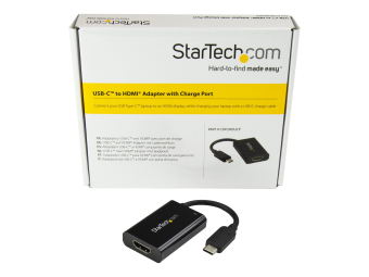 StarTech.com USB C to HDMI 2.0 Adapter with Power Delivery 4K 60Hz USB Type-C to HDMI DisplayMonitor Video Converter 60W PD Pass-Through Charging Port Thunderbolt 3 Compatible Black - USB-C Display Adapter (CDP2HDUCP)