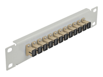 Delock Patch Panel - Schrankmontage - SC MM X 12 - Grau beige - 1U - 25.4 cm (10)