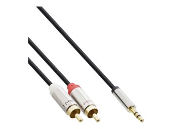 InLine Slim Audio Kabel Klinke 35mm Stecker an 2x Cinch Stecker - 2m