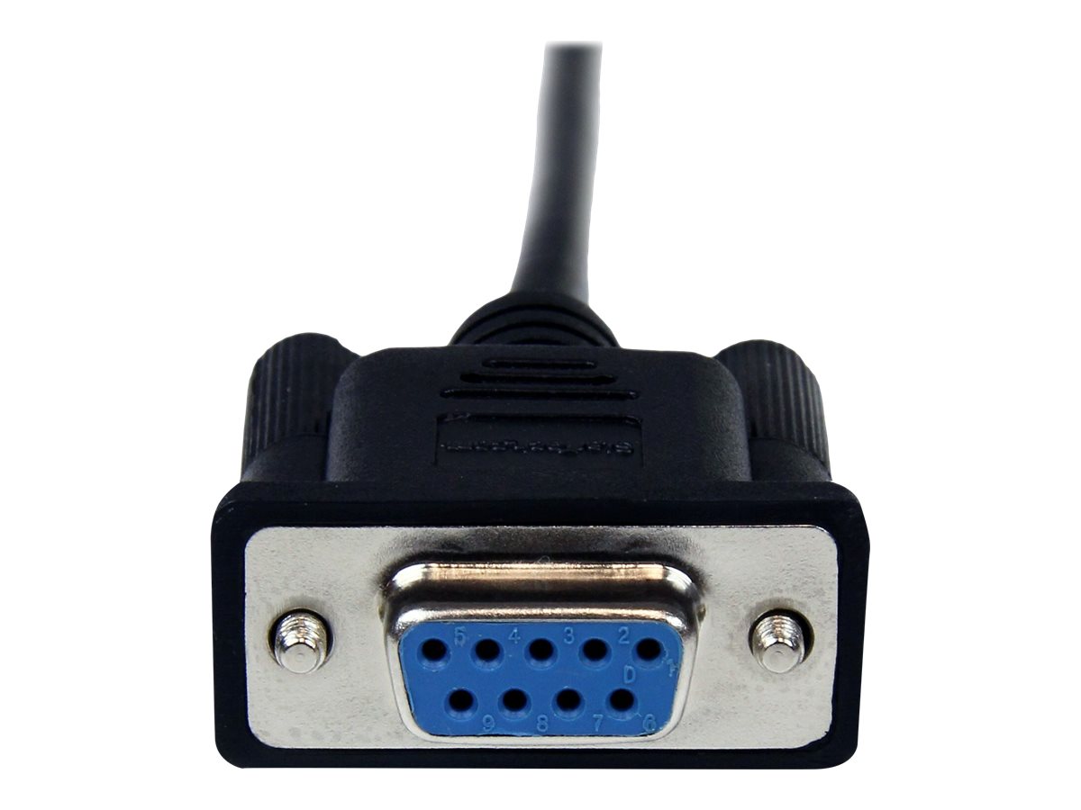 StarTech.com 2m Seriell DB9 RS-232 Nullmodemkabel - Schwarz - SteckerBuchse - 9 Pin Null Modem Kabel - Nullmodemkabel - DB-9 (W)