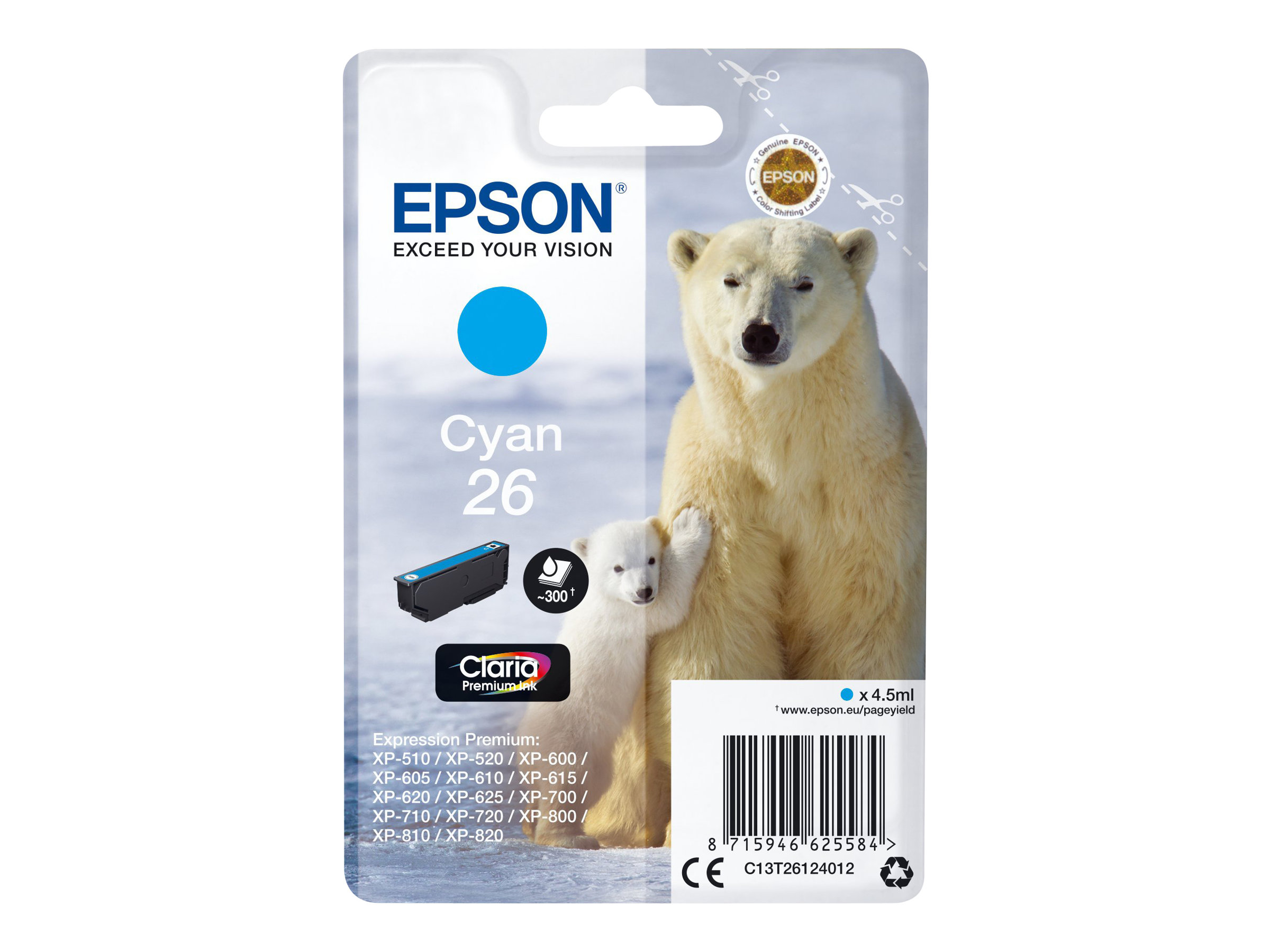 Epson 26 - 4.5 ml - Cyan - Original - Blisterverpackung