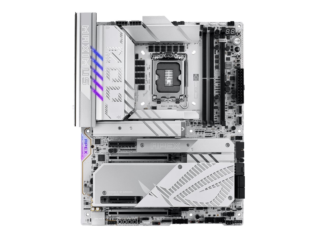 ASUS ROG MAXIMUS Z890 APEX - Motherboard - ATX - LGA1851-Sockel - Z890 Chipsatz - USB4 USB-C 3.2 Gen 2x2 USB-C 3.2 Gen2 USB 3.2 Gen 1 - 5 Gigabit Ethernet Wi-Fi 7 Bluetooth - Onboard-Grafik (CPU erforderlich)