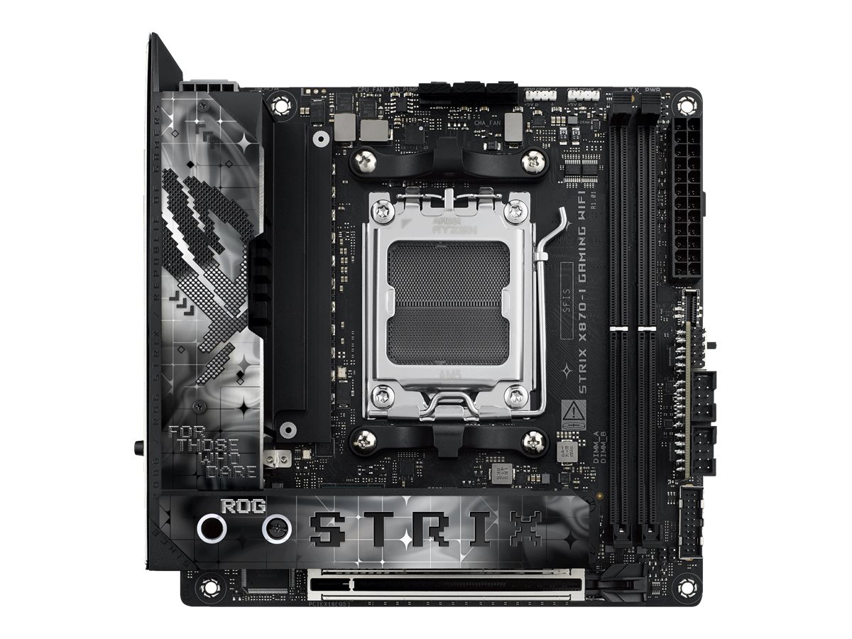 ASUS ROG STRIX X870-I GAMING WIFI - Motherboard - Mini-ITX - Socket AM5 - AMD X870 Chipsatz - USB4 USB 3.2 Gen 2 USB-C 3.2 Gen2 USB 3.2 Gen 1 - Wi-Fi 7 Bluetooth 2.5 Gigabit LAN - Onboard-Grafik (CPU erforderlich)