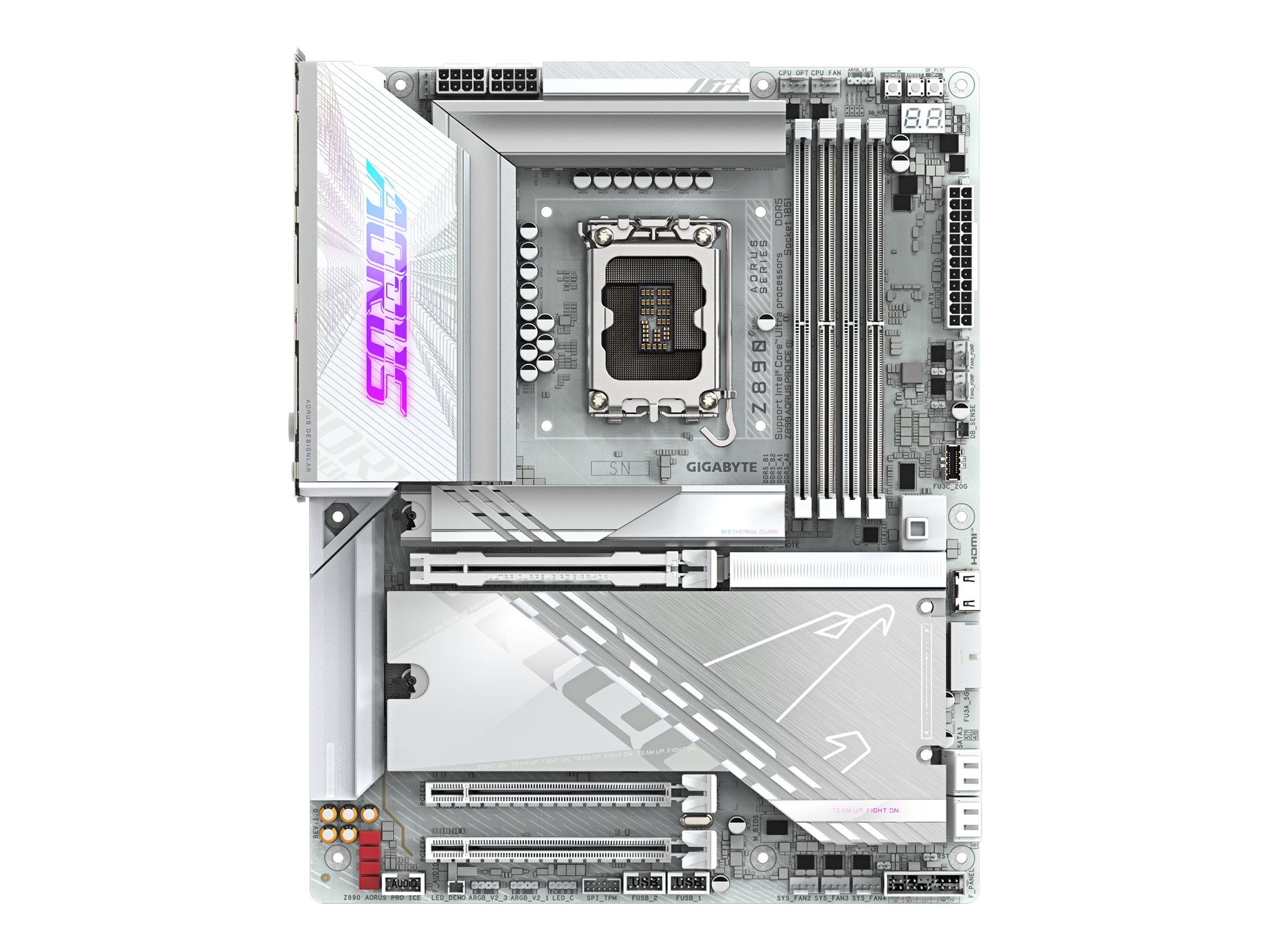 Gigabyte AORUS Z890 PRO ICE - Motherboard - ATX - LGA1851-Sockel - Z890 Chipsatz - USB4 USB 3.2 Gen 2 USB 3.2 Gen 1 USB-C 3.2 Gen 2x2 - 5 Gigabit Ethernet Bluetooth Wi-Fi 7 - Onboard-Grafik (CPU erforderlich)