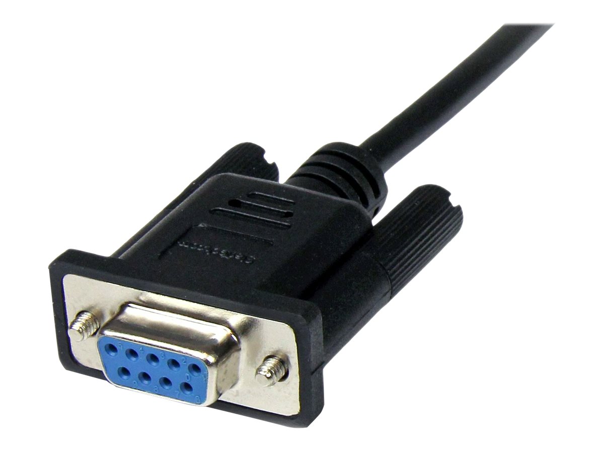StarTech.com 2m Seriell DB9 RS-232 Nullmodemkabel - Schwarz - SteckerBuchse - 9 Pin Null Modem Kabel - Nullmodemkabel - DB-9 (W)