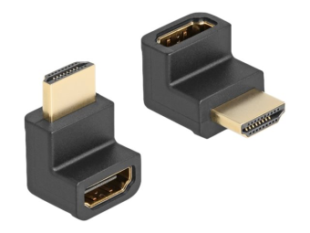 Delock Highspeed - HDMI rechtwinkliger Adapter - HDMI männlich zu HDMI weiblich nach unten abgewinkelt - Schwarz - unterstützt 8K 60 Hz (7680 x 4320)