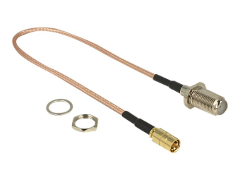 Delock Antennenkabel - F-Stecker (R) Bulkhead bis SMB (S)