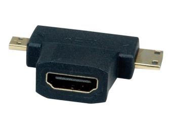 VALUE HDMI-Adapter mit Ethernet - HDMI weiblich zu 19 pin mini HDMI Type C 19 pin micro HDMI Type D männlich