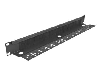 Delock Kabelabdeckung mit Bürsten - Rack montierbar - Schwarz - 1U - 48.3 cm (19)