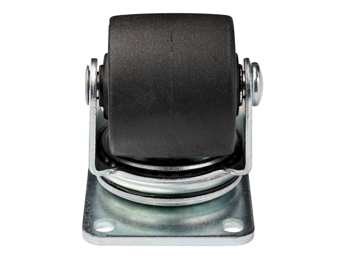 StarTech.com Heavy Duty Casters for Server RacksCabinets Set of 4 Universal M6 2-inch Swivel Caster Kit 45x75mm Pattern Replacement Caster Wheels for 4 Post Racks SteelPlastic - 4-Pack Rolling Caster Kit (RKCASTER2)