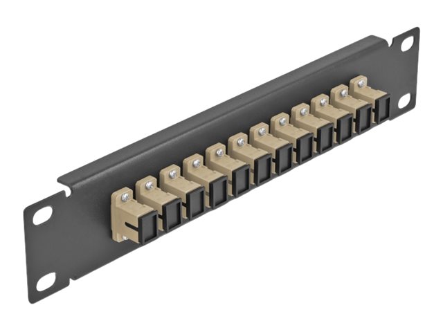Delock Patch Panel - SC MM X 12 - Schwarz - 1U - 25.4 cm (10)