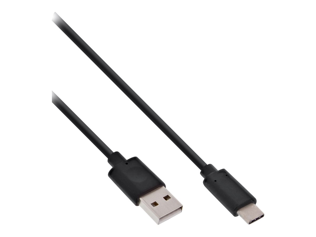 InLine USB 2.0 Kabel - USB-C Stecker an A Stecker - schwarz - 2m