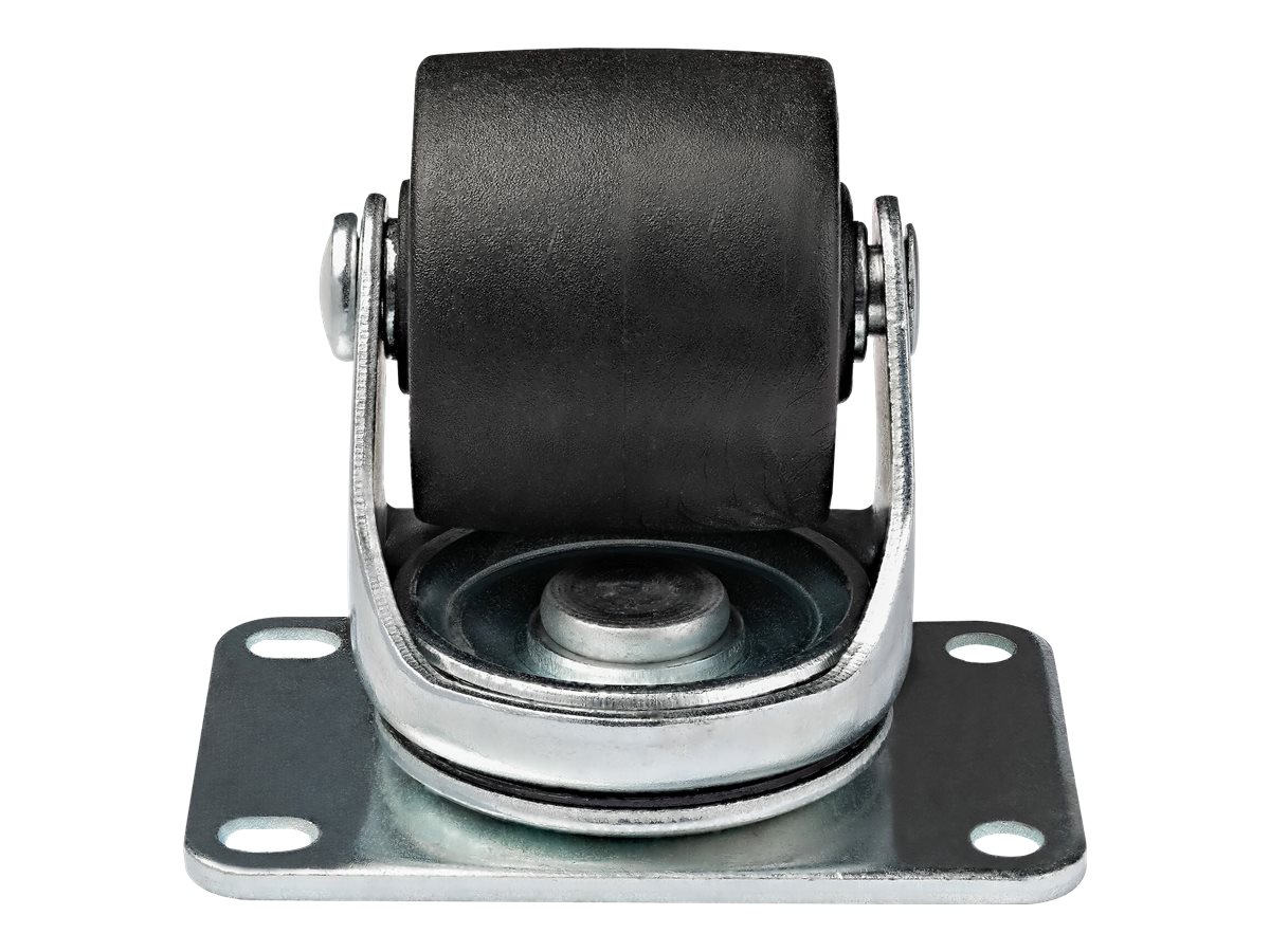 StarTech.com Heavy Duty Casters for Server RacksCabinets Set of 4 Universal M6 2-inch Swivel Caster Kit 45x75mm Pattern Replacement Caster Wheels for 4 Post Racks SteelPlastic - 4-Pack Rolling Caster Kit (RKCASTER2)