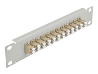 Delock Patch Panel - Schrankmontage - LC Duplex MM X 12 - Grau beige - 1U - 25.4 cm (10)