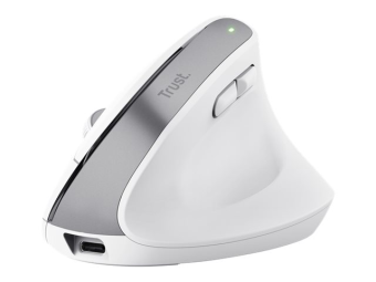 Trust Bayo+ - Vertikale Maus - für mehrere Geräte - ergonomisch - Für Rechtshänder - optisch - 6 Tasten - kabellos - 2.4 GHz Bluetooth - kabelloser Empfänger (USB)