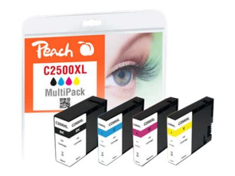 Peach Combi-Pack C2500XL - 4er-Pack - Schwarz Gelb Cyan Magenta - kompatibel - Tintenpatrone (Alternative zu Canon PGI-2500XL BK Canon PGI-2500XL C Canon PGI-2500XL M Canon PGI-2500XL Y)