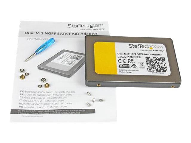 StarTech.com Dual M.2 SATA Adapter mit RAID - 2x M.2 SSD auf 25 SATA (6Gbits)