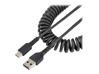 StarTech.com 1m USB A auf USB C Kabel hochbelastbares Spiralkabel für Laden & Synchronisieren USB 2.0 A zu Typ-C Ladekabel robuste Aramidfaser handy schnellladekabel (R2ACC-1M-USB-CABLE)