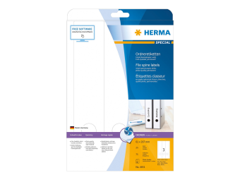 HERMA Special - Papier - matt - permanent selbstklebend - beschichtet - weiß - 61 x 297 mm - 90 gm² - 75 Etikett(en) (25 Bogen x 3)