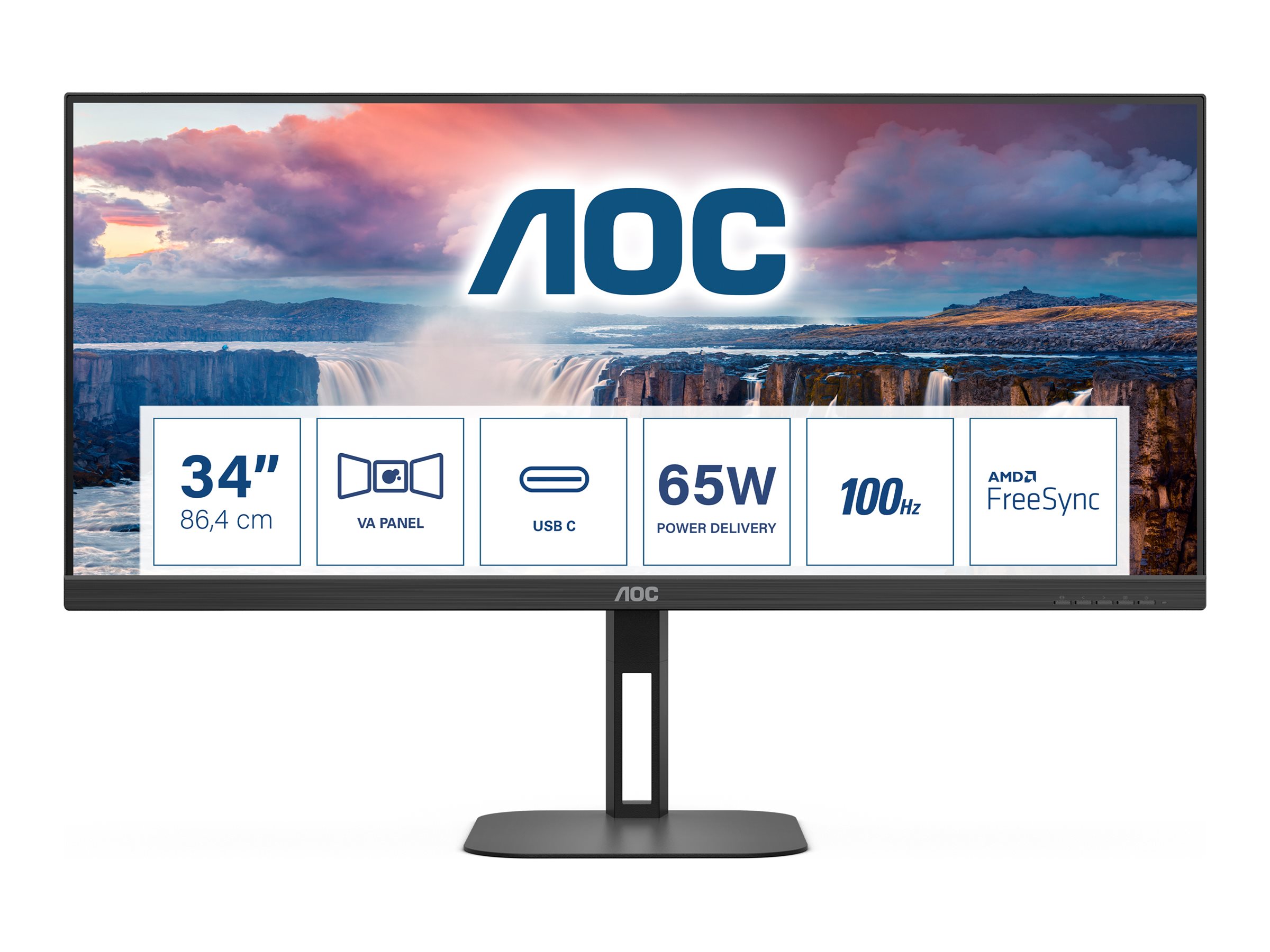 AOC Value-line U34V5CBK - V5 series - LED-Monitor - 86.4 cm (34)